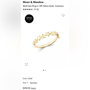 Moon & Meadow Gold Star band ring